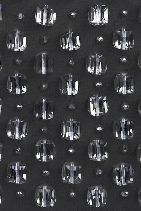 Shop_Aomidori Shimai_Silver Glass Crystal Beads Smoky Martini Handbag_Online_at_Aza_Fashions