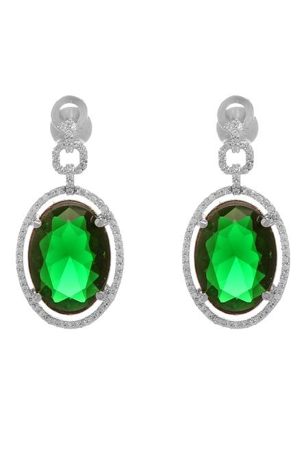 Buy_Minaki_Green Crystals Cubic Zirconia Embellished Necklace Set_Online_at_Aza_Fashions