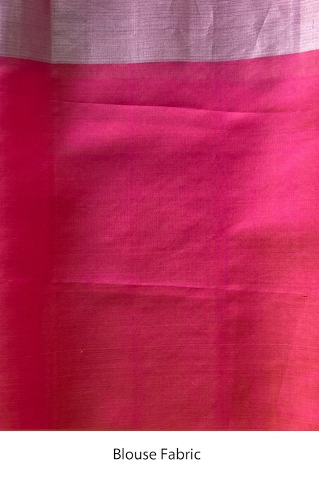 Mint N Oranges_Yellow Chanderi Zari Floral Motif Pattern Saree With Unstitched Blouse Fabric_at_Aza_Fashions