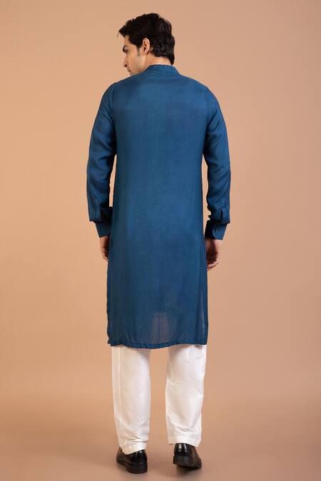 Priyanka Haralalka Blue Silk Mirrors Bundi Kurta Set Online at Aza Fashions Priyanka Haralalka_Blue Silk Mirrors Bundi Kurta Set _Online_at_Aza_Fashions