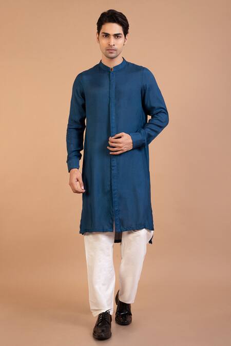 Buy Priyanka Haralalka Blue Silk Mirrors Bundi Kurta Set Online at Aza Fashions Buy_Priyanka Haralalka_Blue Silk Mirrors Bundi Kurta Set _Online_at_Aza_Fashions