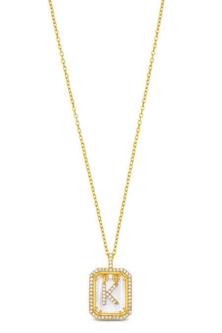 Gold Initial Letter Y Pendant Necklace | INXSKY