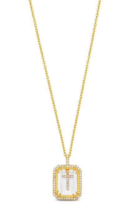 14K Yellow Gold Diamond T Initial Pendant Necklace | Shop 14k Yellow Gold  Classic Necklaces | Gabriel & Co