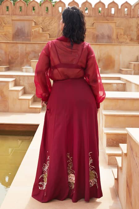 Chambray & Co. Nazia Khat Embroidered Shirt Skirt Set 