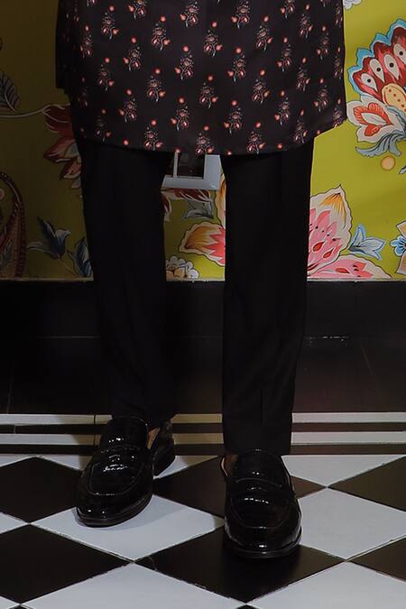 Buy Yajy By Aditya Jain Black Silk, Cotton Embroidery Quilted Bundi And Floral Print Kurta Set Online at Aza Fashions Buy_Yajy By Aditya Jain_Black Silk, Cotton Embroidery Quilted Bundi And Floral Print Kurta Set _Online_at_Aza_Fashions