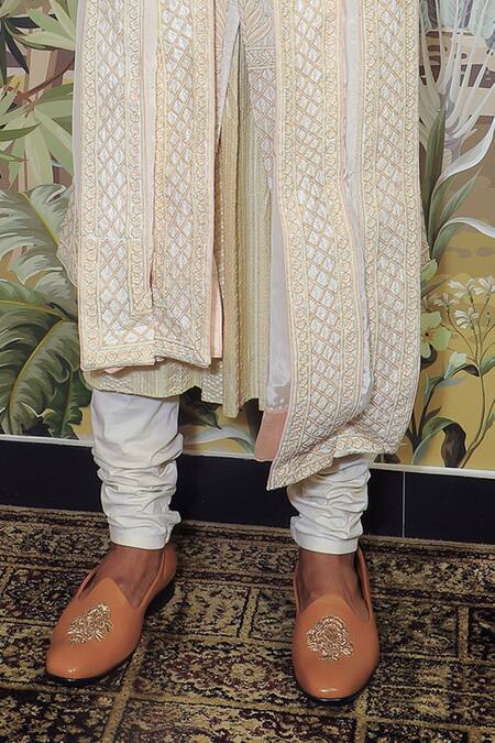 Yajy By Aditya Jain Pink Silk, Cotton Sequins, Embroidery Thread Sherwani Set Online at Aza Fashions Yajy By Aditya Jain_Pink Silk, Cotton Sequins, Embroidery Thread Sherwani Set _Online_at_Aza_Fashions