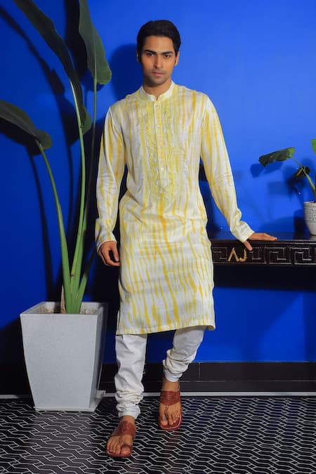 YAJY by Aditya Jain Tie-Dye Kurta & Churidar Set 