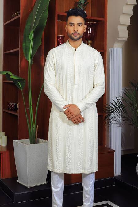 Buy Yajy By Aditya Jain Yellow Silk, Cotton Embroidery Kurta And Trouser Set Online at Aza Fashions Buy_Yajy By Aditya Jain_Yellow Silk, Cotton Embroidery Kurta And Trouser Set _Online_at_Aza_Fashions