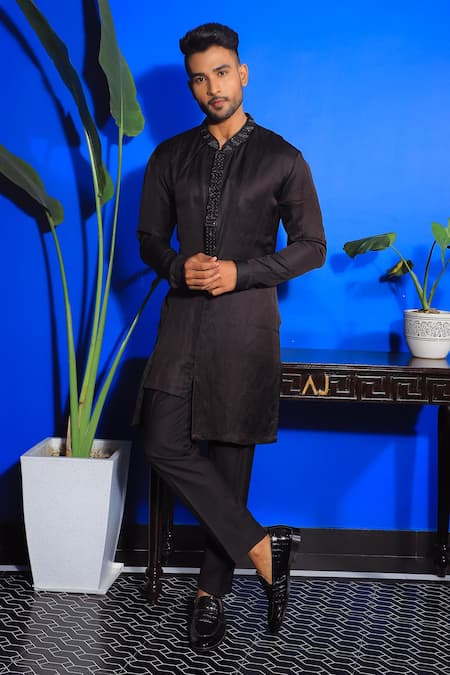 YAJY by Aditya Jain Cutdana & Bead Embroidered Kurta & Pant Set 