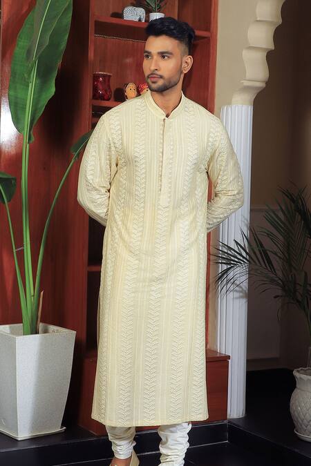 Buy Yajy By Aditya Jain Beige Silk, Cotton Embroidery Straight Kurta And Churidar Set Online at Aza Fashions Buy_Yajy By Aditya Jain_Beige Silk, Cotton Embroidery Straight Kurta And Churidar Set _Online_at_Aza_Fashions