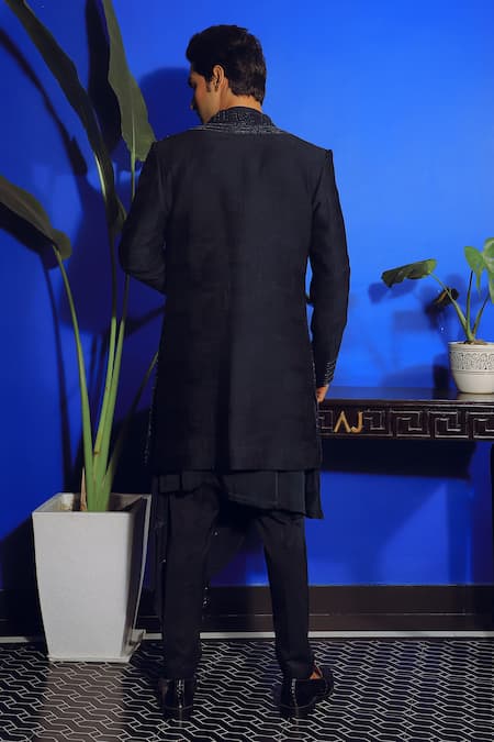 Yajy By Aditya Jain Embellished Jacket Kurta Set 