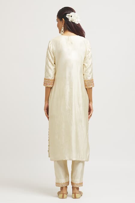 Surbhi Shah Sequins Hand Embroidered Kurta Pant Set 