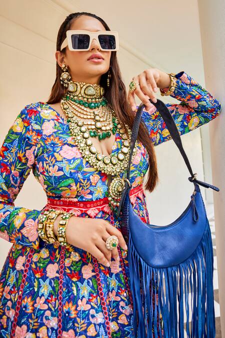 Buy The Royaleum Multi Color Silk, Crepe Sequins, Beads Floral Hand Embroidered Anarkali Set Online at Aza Fashions Buy_The Royaleum_Multi Color Silk, Crepe Sequins, Beads Floral Hand Embroidered Anarkali Set _Online_at_Aza_Fashions