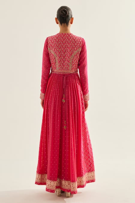 Shyam Narayan Prasad Floral Pattern Panelled Anarkali Set 