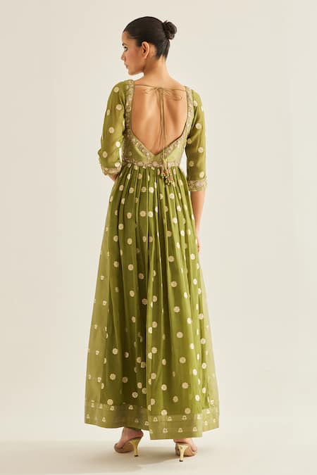 Shyam Narayan Prasad Floral Brocade Pattern Anarkali Set 