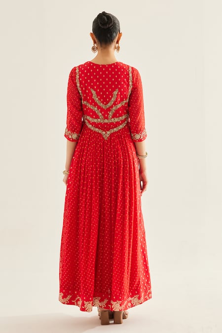 Shyam Narayan Prasad Brocade Panelled Anarkali Set 