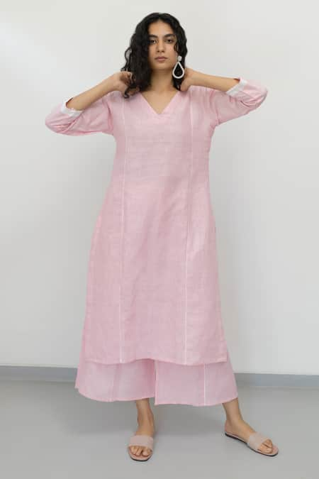 Silai Studio Linen Straight Kurta & Palazzo Set 