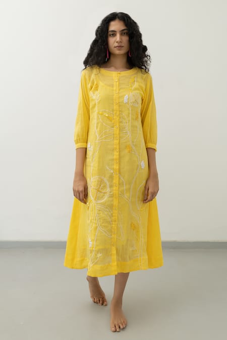 Silai Studio Embroidered Tunic With Slip 