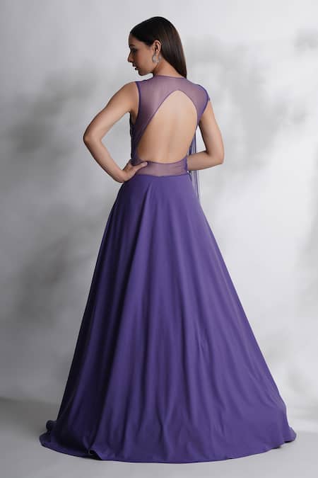 Chaashni By Maansi And Ketan Embroidered Flared Gown 