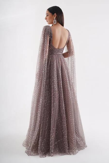 Chaashni By Maansi And Ketan Sequin & Bead Embroidered Gown 