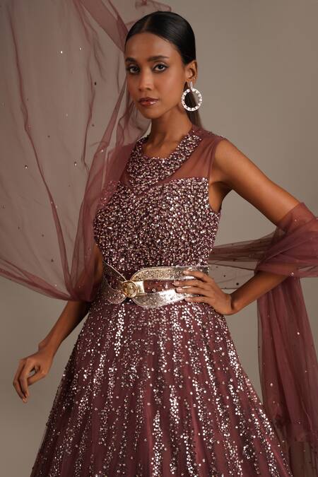 Classy & Glamorous Layered Shimmer Gown (#JK3559)
