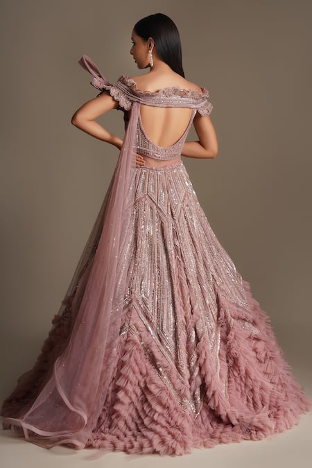 Chaashni By Maansi And Ketan Pearl Embellished Gown 