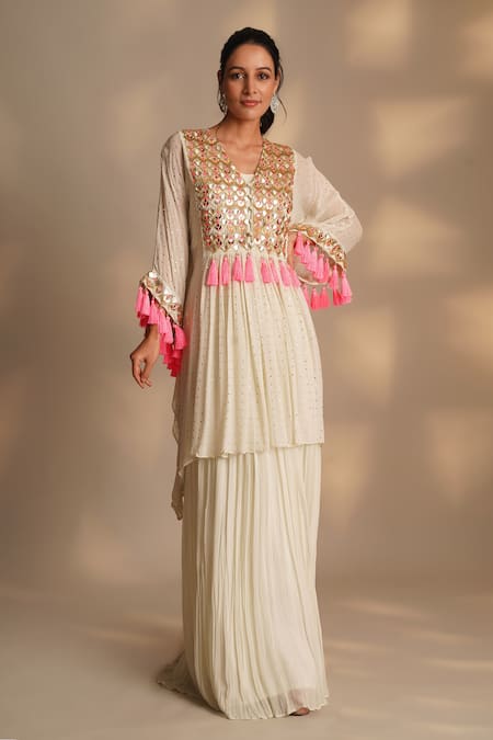 Chaashni by Maansi and Ketan Sequin Embroidered Flared Tunic With Trouser 