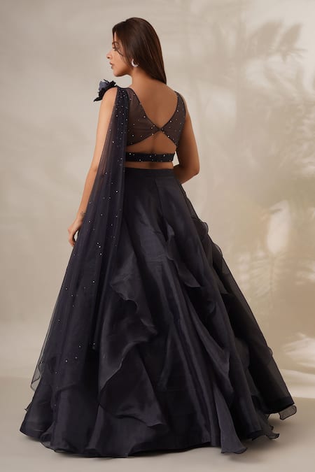 Chaashni By Maansi And Ketan Sequin Cutdana Embellished Blouse Lehenga Set 