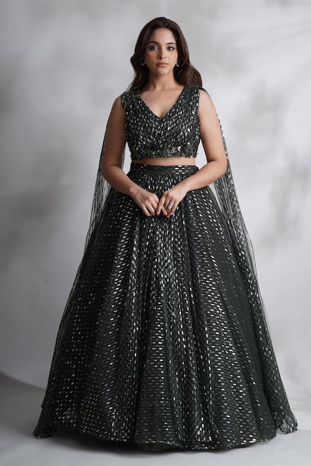 Chaashni by Maansi and Ketan Sequin Embroidered Lehenga & Blouse Set 