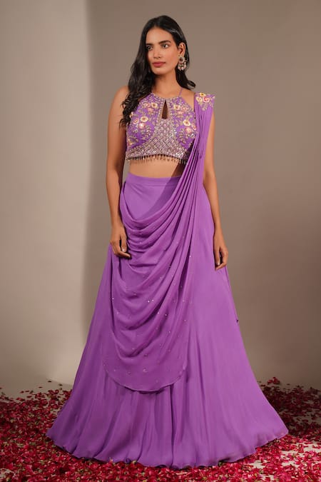 Chaashni By Maansi And Ketan Placement Embroidered Lehenga & Blouse Set 