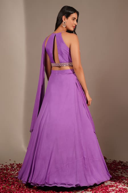 Chaashni By Maansi And Ketan Placement Embroidered Lehenga & Blouse Set 
