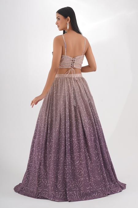 Shop Chaashni By Maansi And Ketan Pink Lycra Sequins, Cut Work Sweetheart Neck Embroidered Lehenga Blouse Set at Aza Fashions Shop_Chaashni By Maansi And Ketan_Pink Lycra Sequins, Cut Work Sweetheart Neck Embroidered Lehenga Blouse Set _at_Aza_Fashions