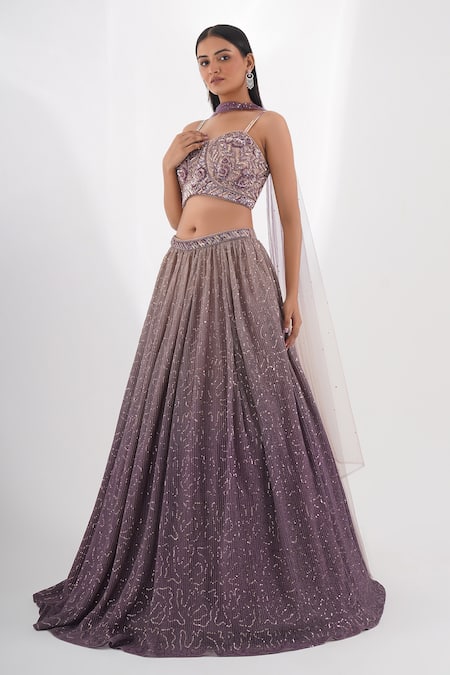 Chaashni By Maansi And Ketan Pink Lycra Sequins, Cut Work Sweetheart Neck Embroidered Lehenga Blouse Set Online at Aza Fashions Chaashni By Maansi And Ketan_Pink Lycra Sequins, Cut Work Sweetheart Neck Embroidered Lehenga Blouse Set _Online_at_Aza_Fashions