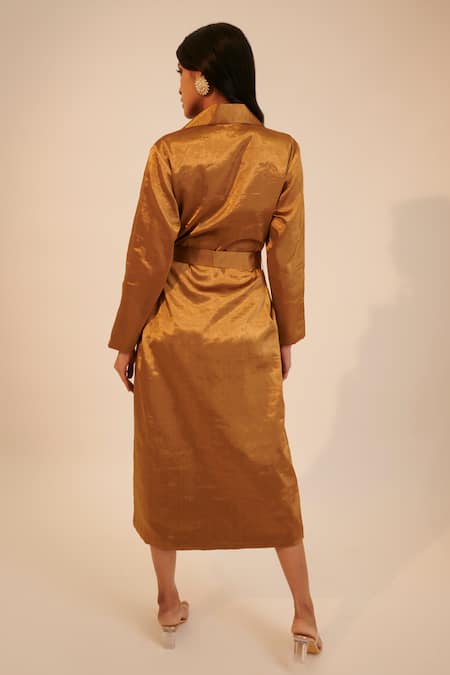 Sheela Suthar Embroidered Yoke Draped Dress 