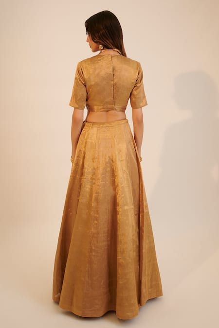 Sheela Suthar Metallic Lehenga Set With Embroidered Dupatta 