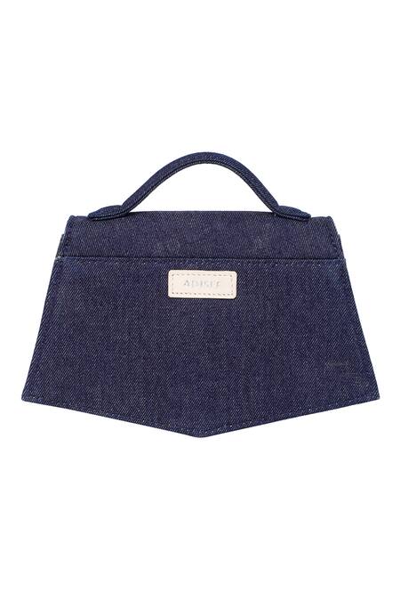 Adisee_Blue Woven Kendal Denim Structured Crossbody Bag _Online_at_Aza_Fashions