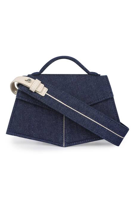 Shop_Adisee_Blue Woven Kendal Denim Structured Crossbody Bag _Online_at_Aza_Fashions