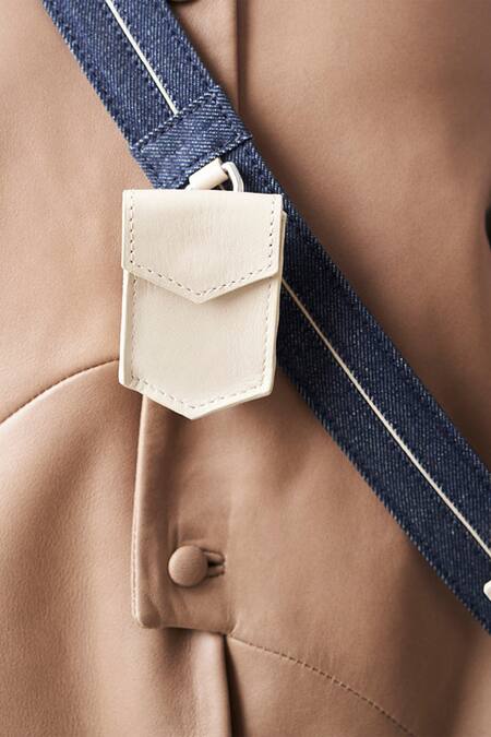 Adisee_Blue Woven Kendal Denim Structured Crossbody Bag _at_Aza_Fashions