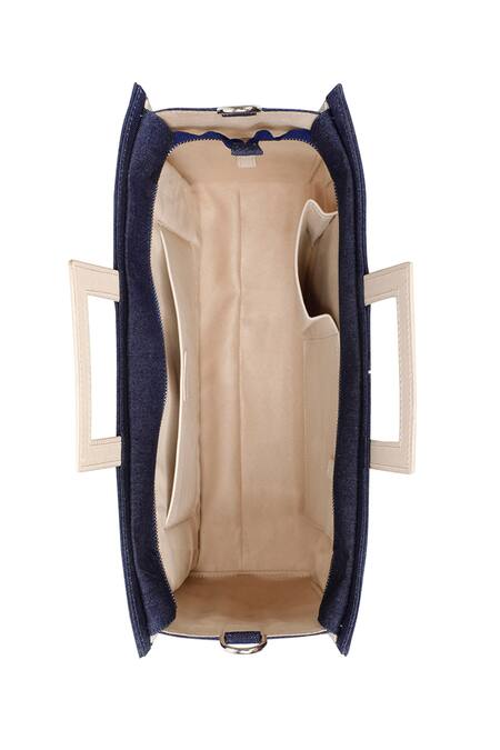 Buy_Adisee_Blue Woven River Denim Structured Tote Bag _Online_at_Aza_Fashions