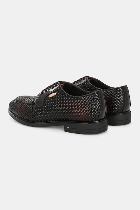 Lafattio_Red Textured Shoes  _at_Aza_Fashions
