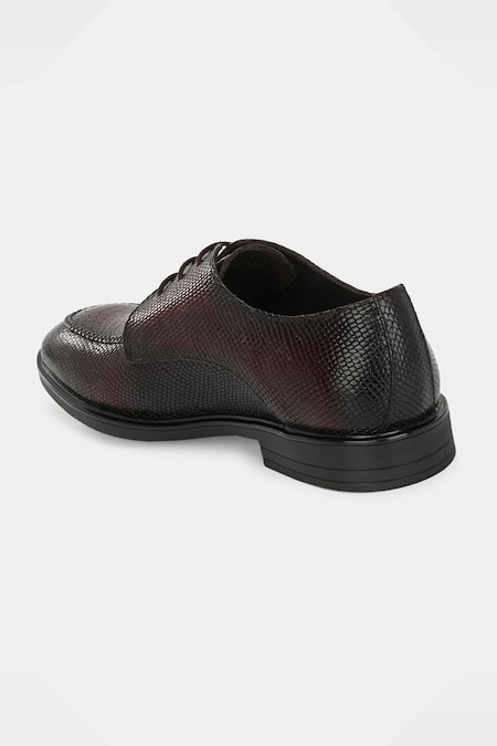 Lafattio_Red Textured Animal Shoes  _at_Aza_Fashions