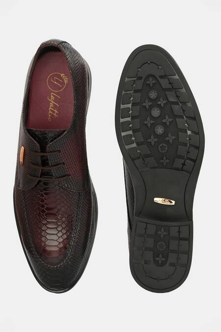 Shop_Lafattio_Red Textured Animal Shoes  