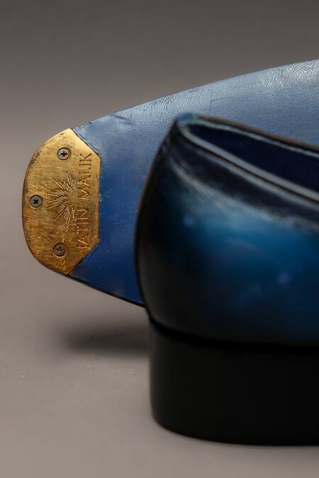 Jatin Malik Blue Buckles Good Year Welted Leather Shoes Online at Aza Fashions Jatin Malik_Blue Buckles Good Year Welted Leather Shoes _Online_at_Aza_Fashions