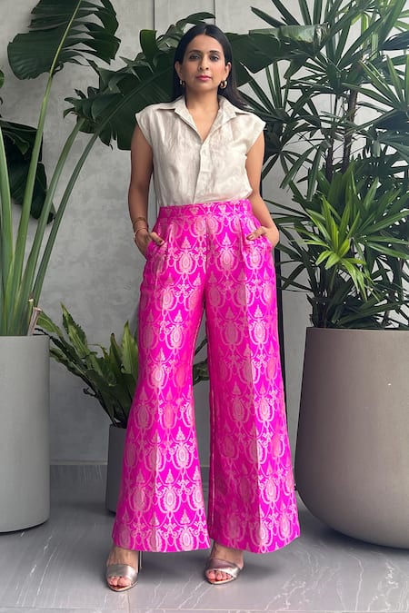 Sobariko Silk Shirt & Woven Pant Set 