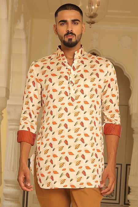 Rohit Kamra Jaipur Autumn Leaves Print Kurta 