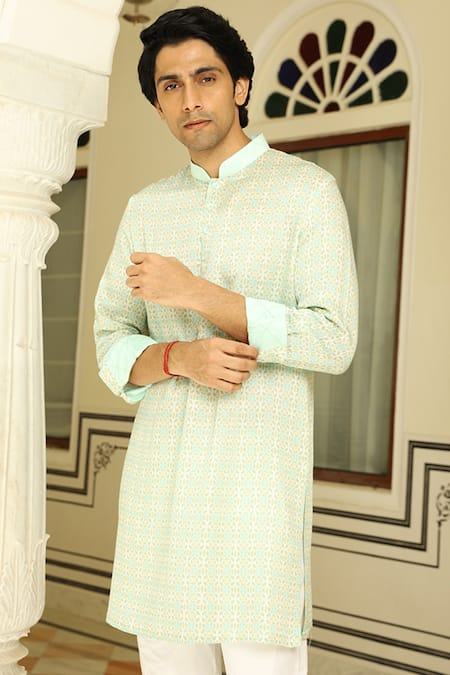 Rohit Kamra Jaipur Flower Tile Print Kurta 