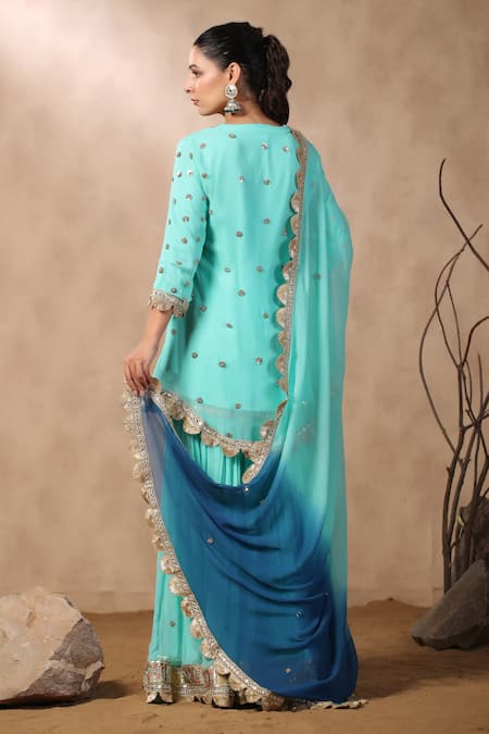 Palak Khandelwal Embroidered Short Kurta Sharara Set 