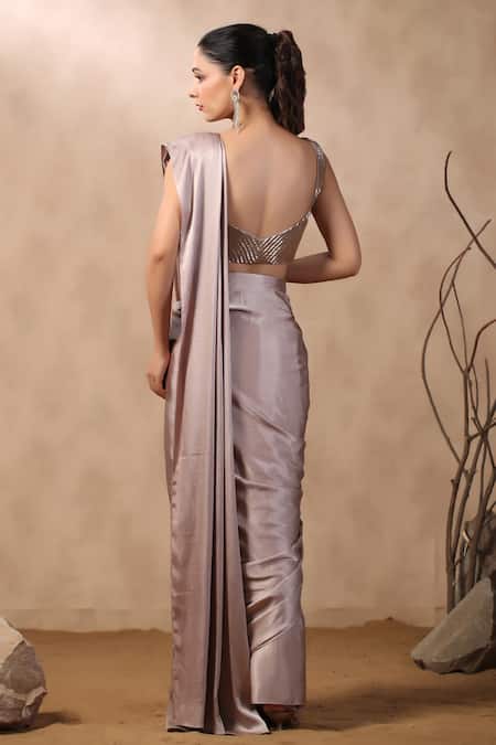 Palak Khandelwal Pre-Draped Saree With Hand Embroidered Blouse 