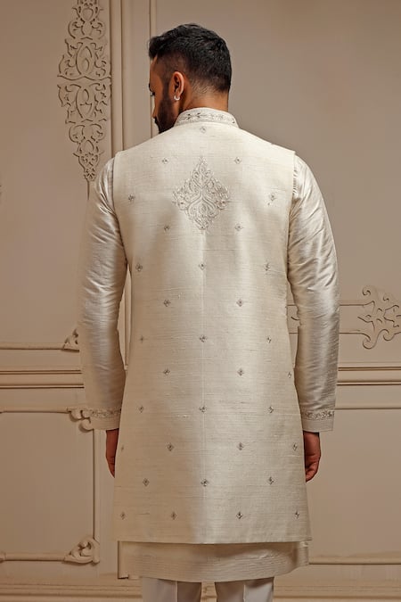 Vanshik Resham Pearl Flora Bundi Kurta Set 