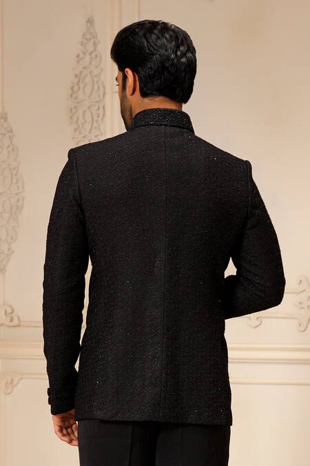 Vanshik Flora Swirl Motif Embroidered Bandhgala 